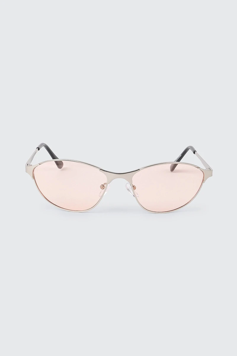 Lunettes de soleil œil-de-chat ovales minces