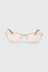 Lunettes de soleil œil-de-chat ovales minces