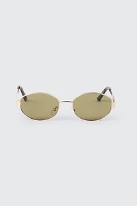 Lunettes de soleil ovales en métal