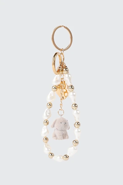 Puppy & Heart Charm Keychain