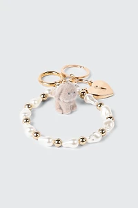 Puppy & Heart Charm Keychain