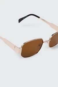 Slim Metal Rectangular Sunglasses