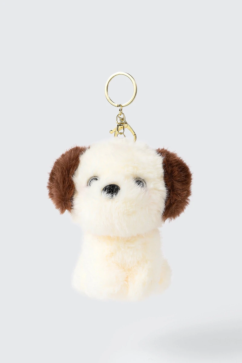 Porte-clés chiot en peluche