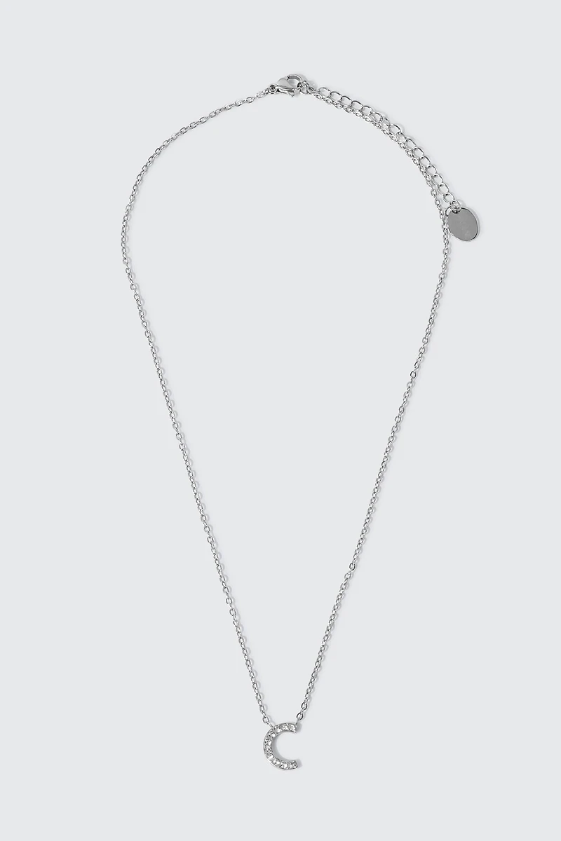 Collier initiale C en acier inoxydable