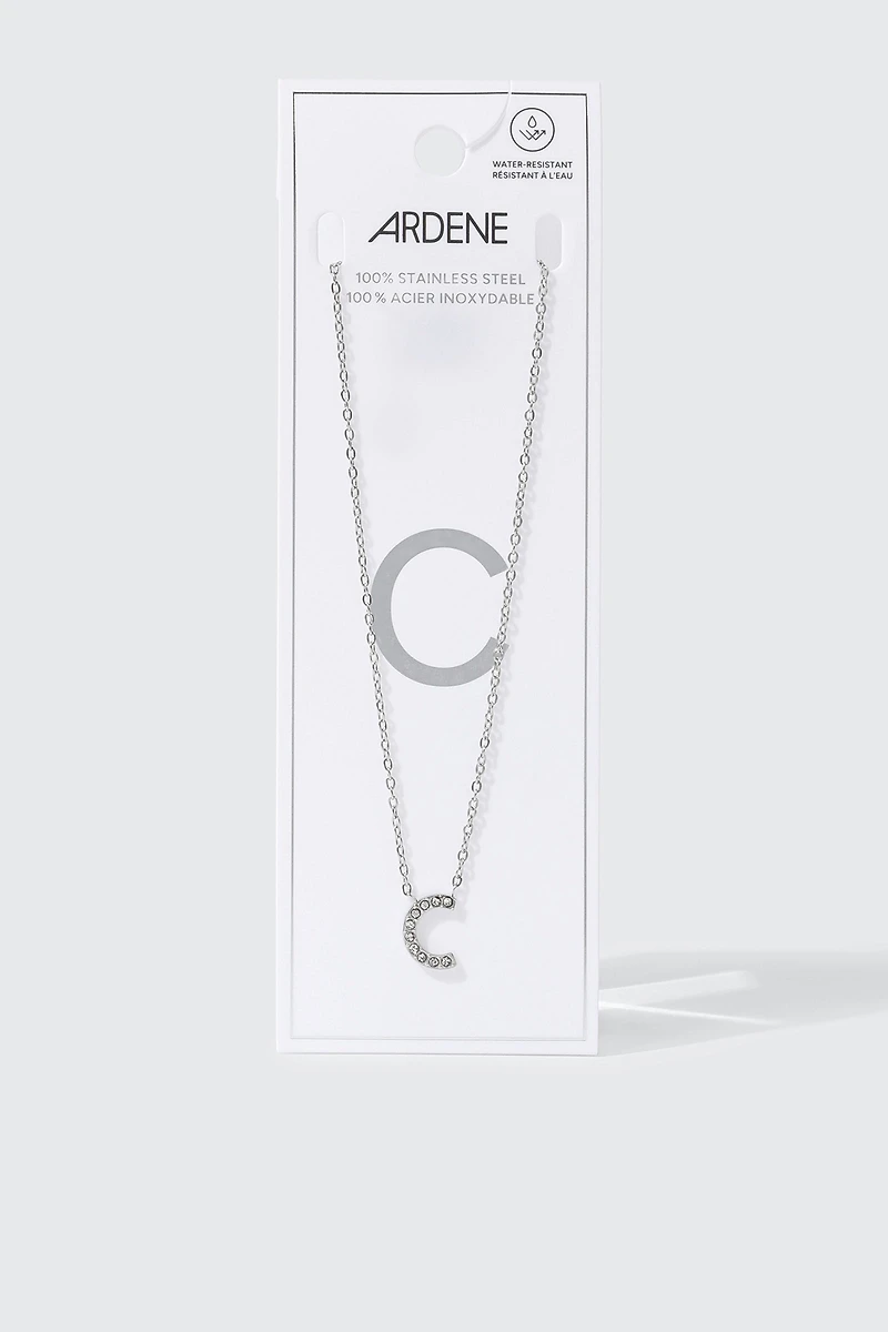 Collier initiale C en acier inoxydable