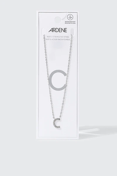 Collier initiale C en acier inoxydable