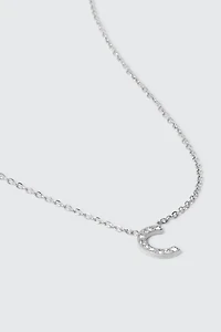Collier initiale C en acier inoxydable
