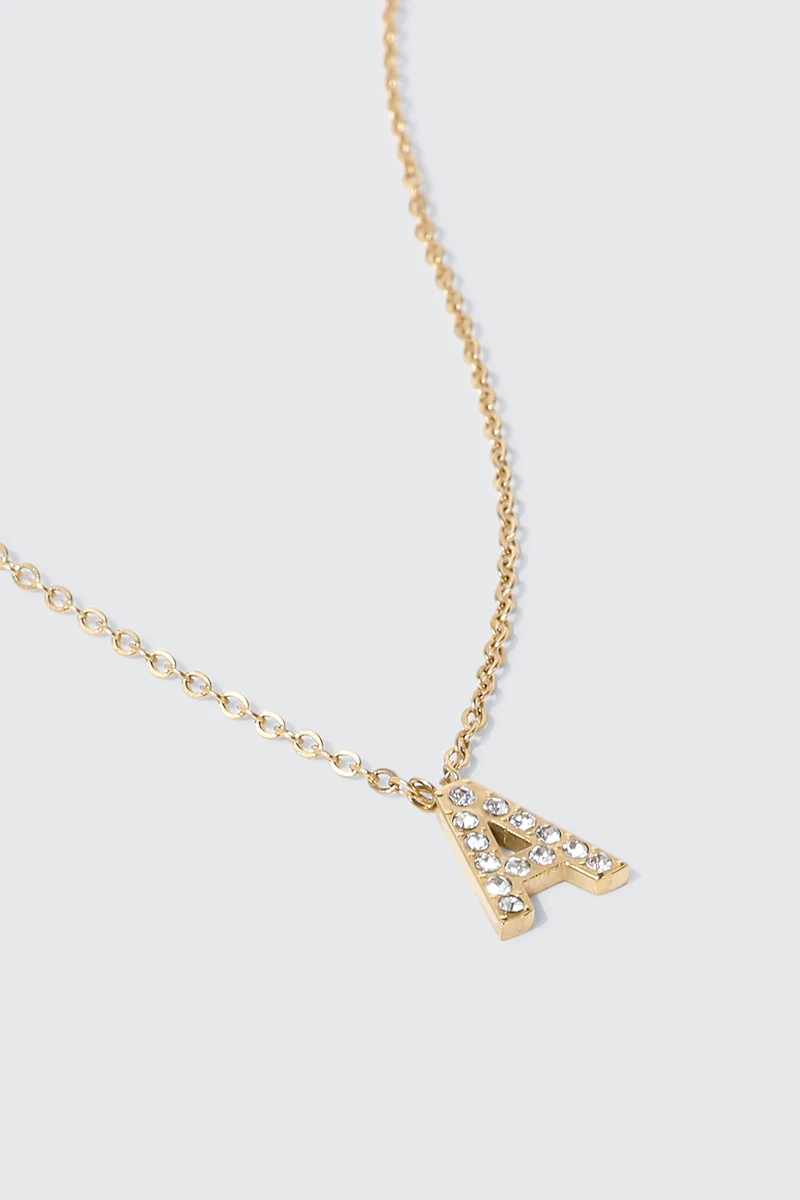 14K Gold Plated Initial A Necklace