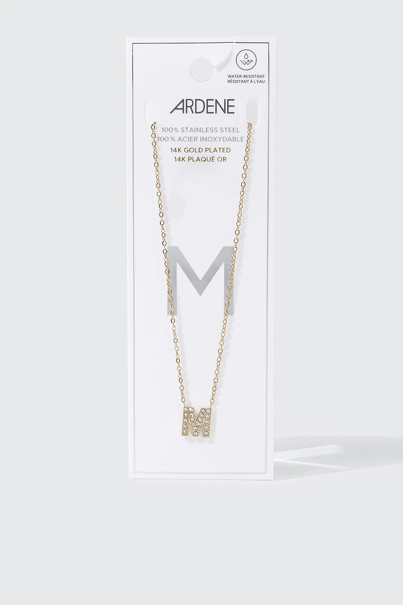14K Gold Plated Initial M Necklace