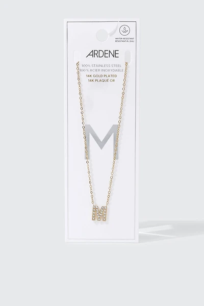 14K Gold Plated Initial M Necklace