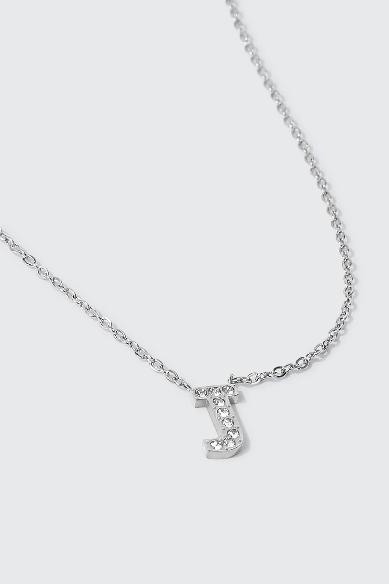 Stainless Steel Initial J Necklace