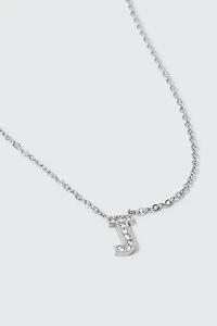 Stainless Steel Initial J Necklace