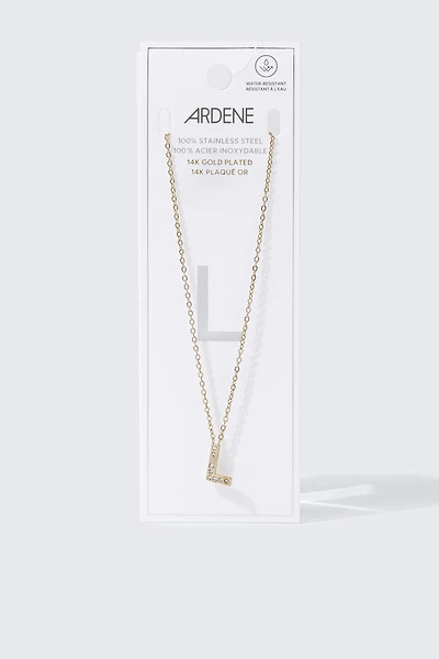 Collier initiale L plaqué or 14K
