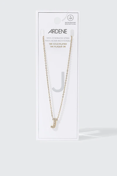 Collier initiale J plaqué or 14K