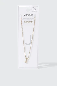 Collier initiale J plaqué or 14K