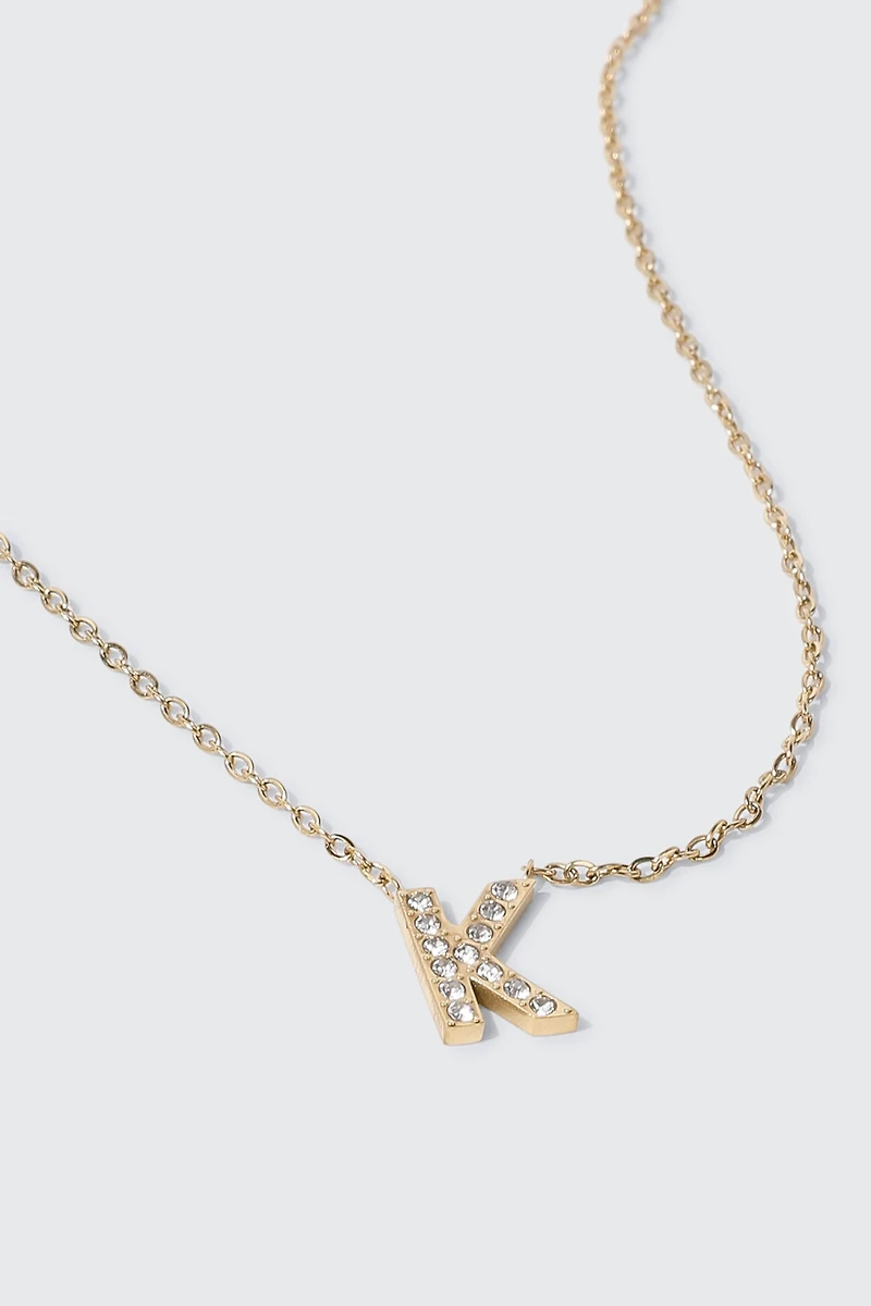 14K Gold Plated Initial K Necklace