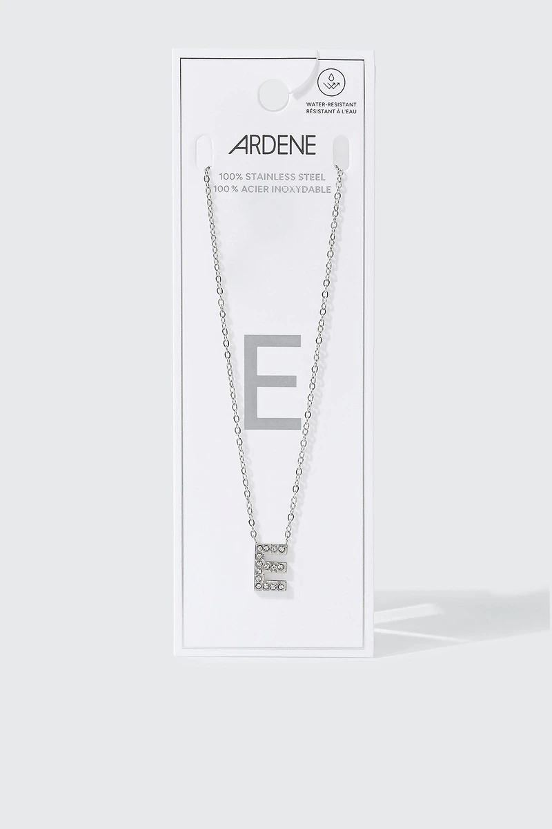 Stainless Steel Initial E Necklace