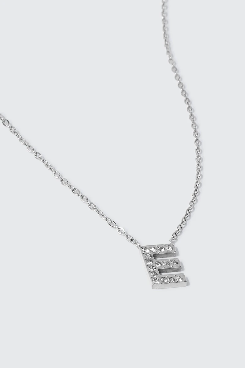 Stainless Steel Initial E Necklace