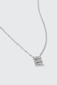 Stainless Steel Initial E Necklace