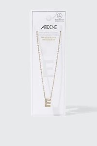 Collier initiale E plaqué or 14K