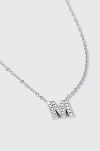 Stainless Steel Initial M Necklace