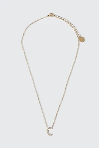 Collier initiale C plaqué or 14K