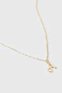Collier initiale A plaqué or 14K