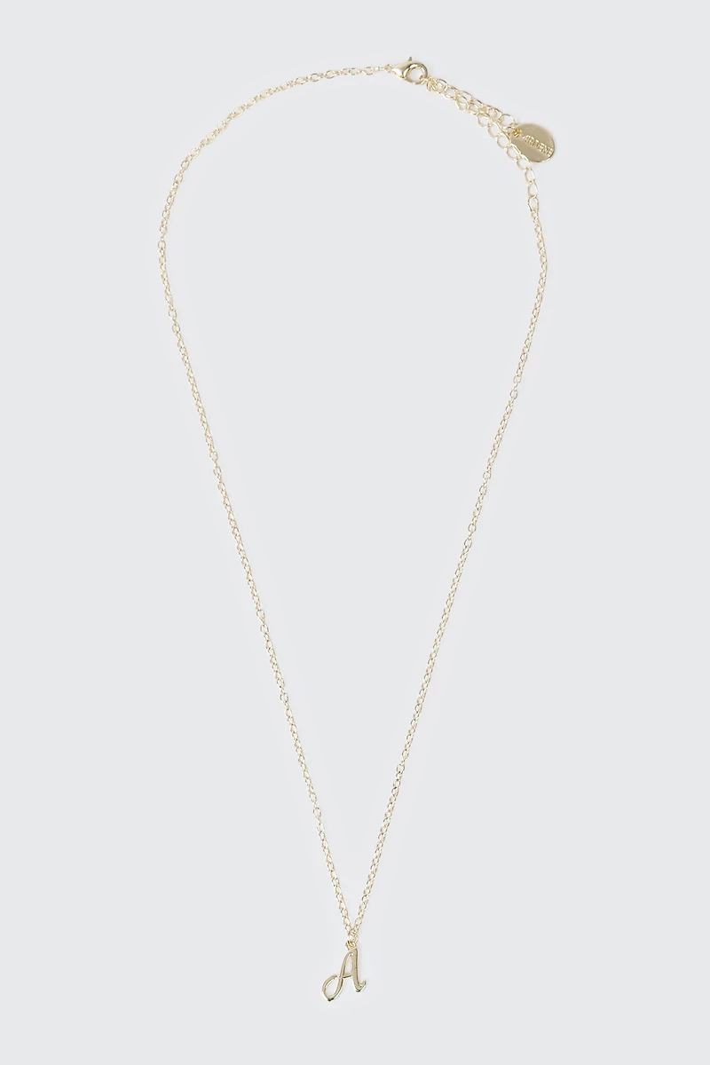 Collier initiale A plaqué or 14K