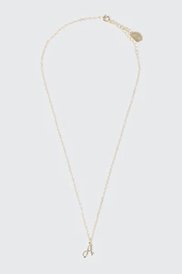 Collier initiale A plaqué or 14K