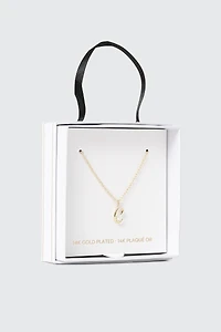 Collier initiale C plaqué or 14K