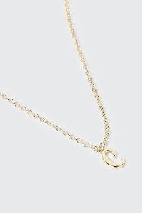 Collier initiale C plaqué or 14K
