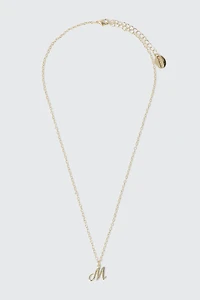Collier initial M plaqué or 14K