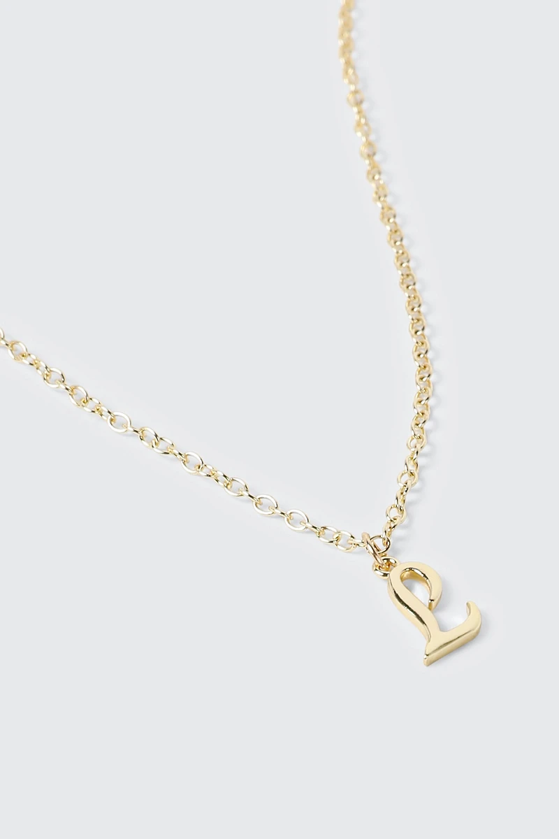 14K Gold Plated Initial L Necklace