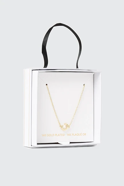 Collier initiale C plaqué or 14K