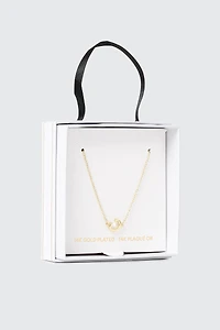 Collier initiale C plaqué or 14K