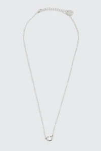 14K White Gold Plated Initial C Necklace