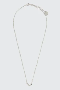 Collier initiale L plaqué or blanc 14K