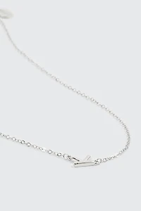 Collier initiale K plaqué or blanc 14K