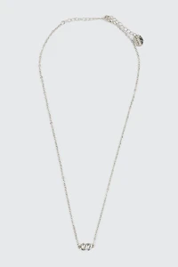 Collier initiale S plaqué or blanc 14K