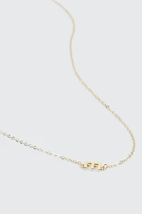 Collier initiale E plaqué or 14K