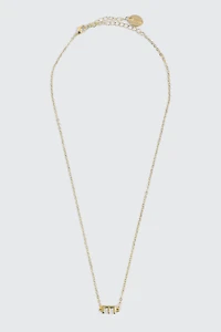 Collier initiale E plaqué or 14K