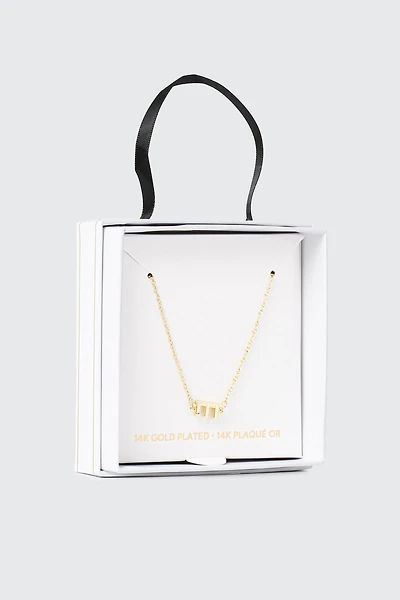 Collier initiale E plaqué or 14K