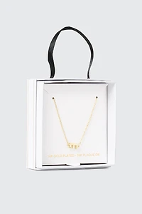 Collier initiale E plaqué or 14K