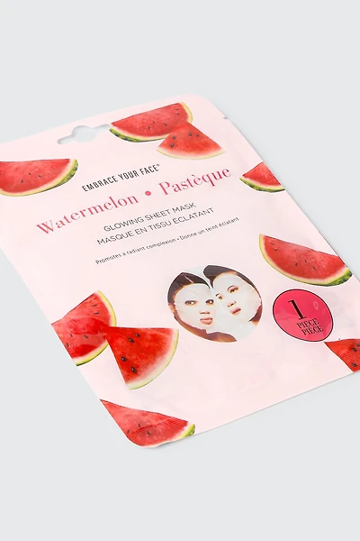 Masque en tissu éclatant au melon d’eau