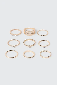 Lot de 9 bagues assorties