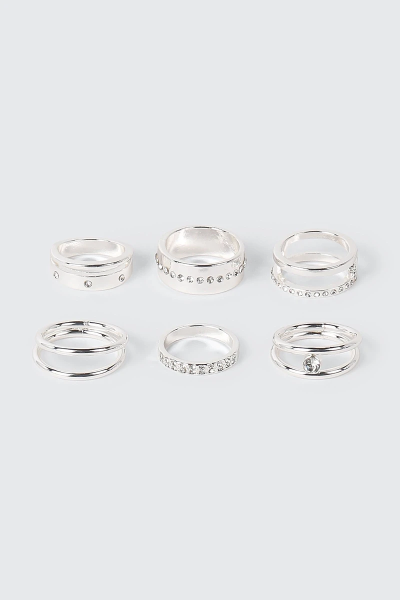 Lot de 6 bagues variées