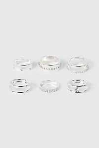 Lot de 6 bagues variées