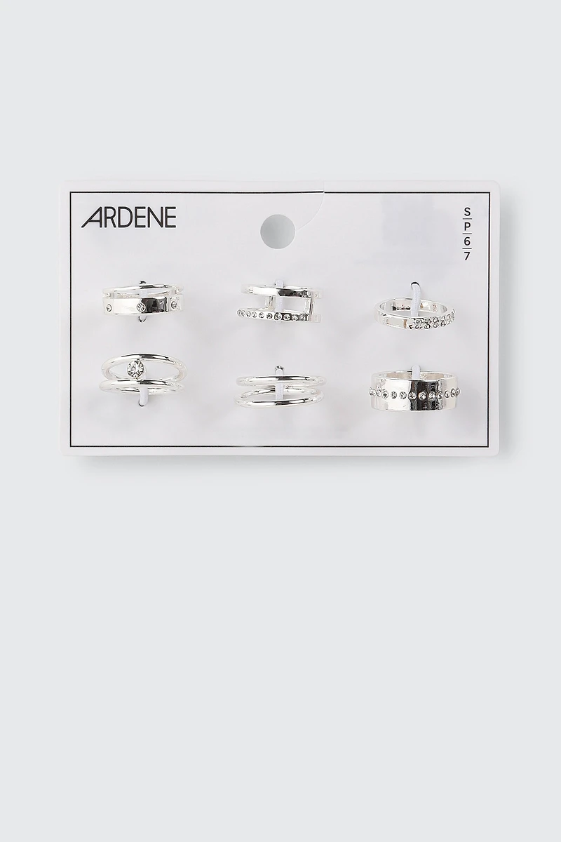 Lot de 6 bagues variées