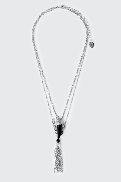 Two-Row Horn Pendant Necklace