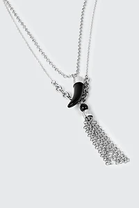 Collier deux rangs à pendentif corne